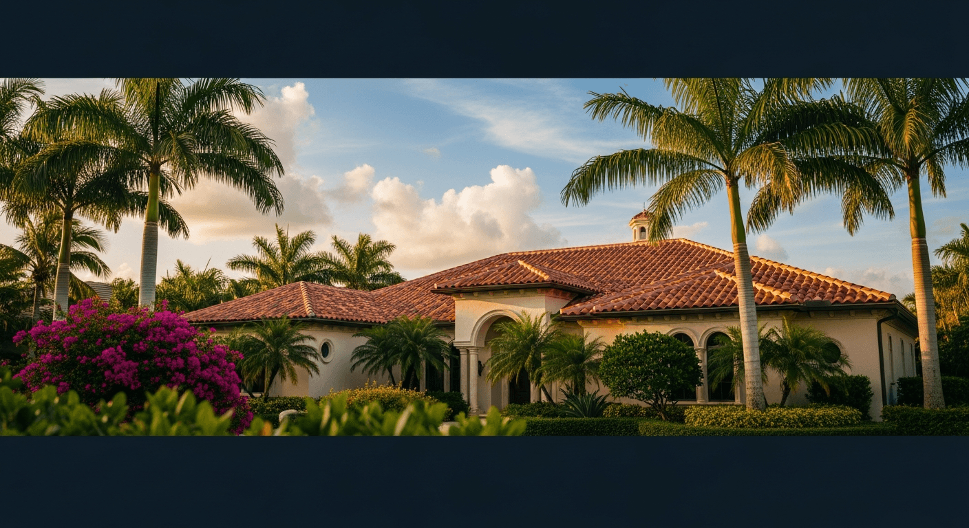 South Florida luxury home with new tile roof