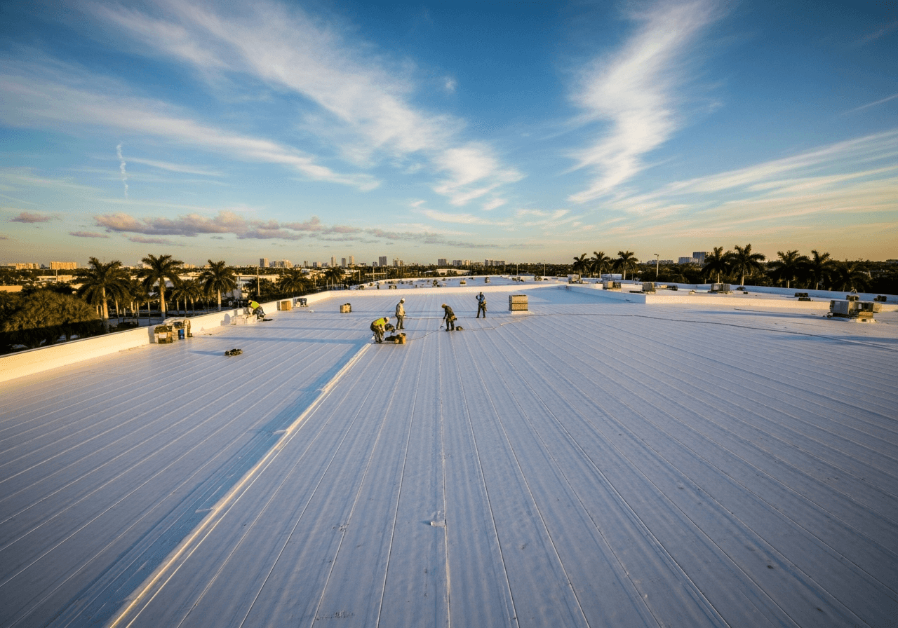 Commercial flat roofing